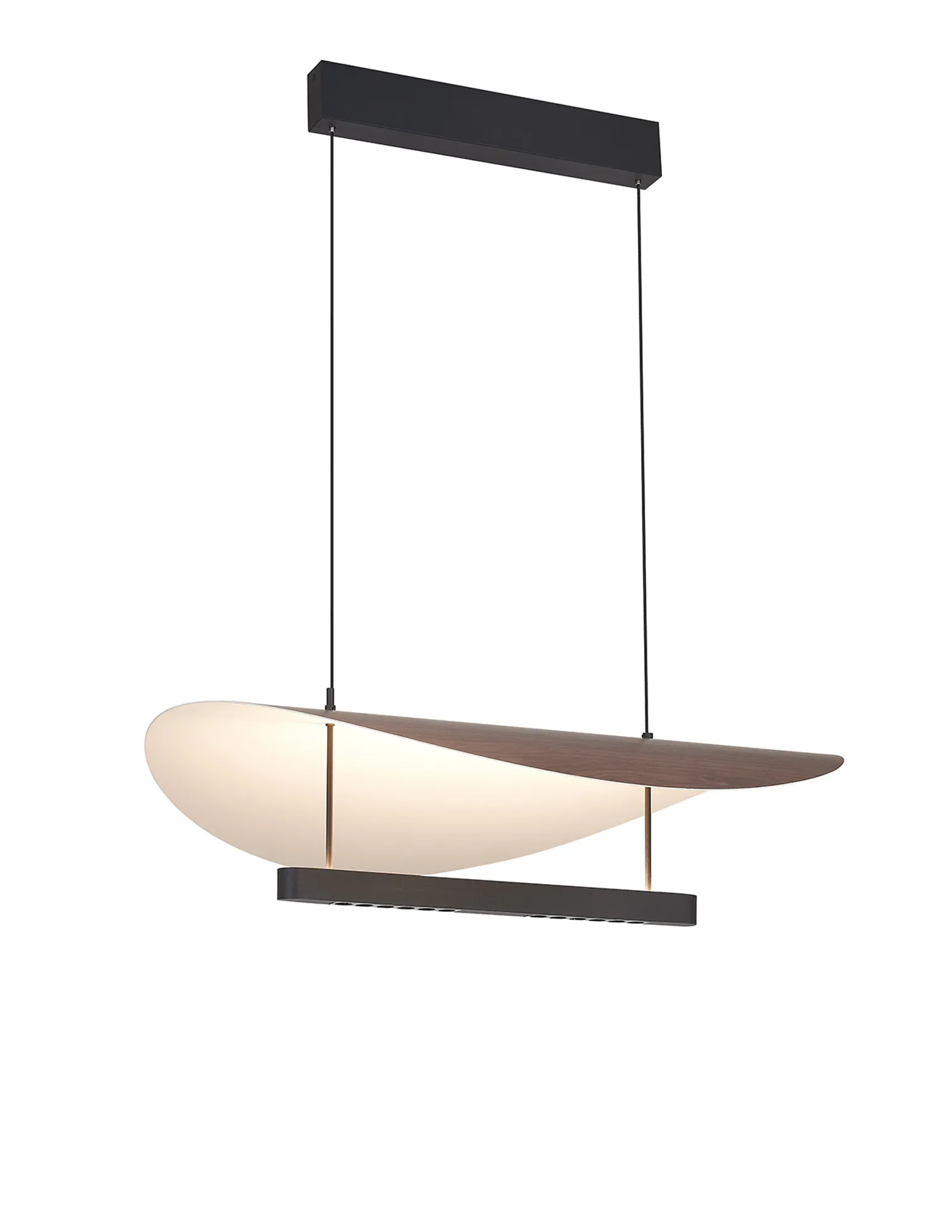 M9657  Abisal Triac Dimmable Pendant, 28W LED, 3000K, 3380lm, Black/Dark Wood